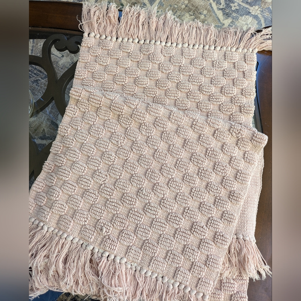 Two Textured Light Pink Bath Mats